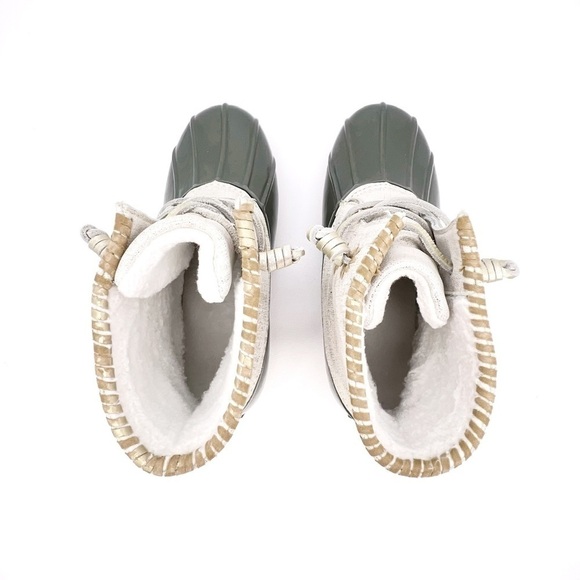 Jack Rogers Chloe Metallic Leather Cuff Duck Boots Olive Green Women's Size 7 - Picture 8 of 14